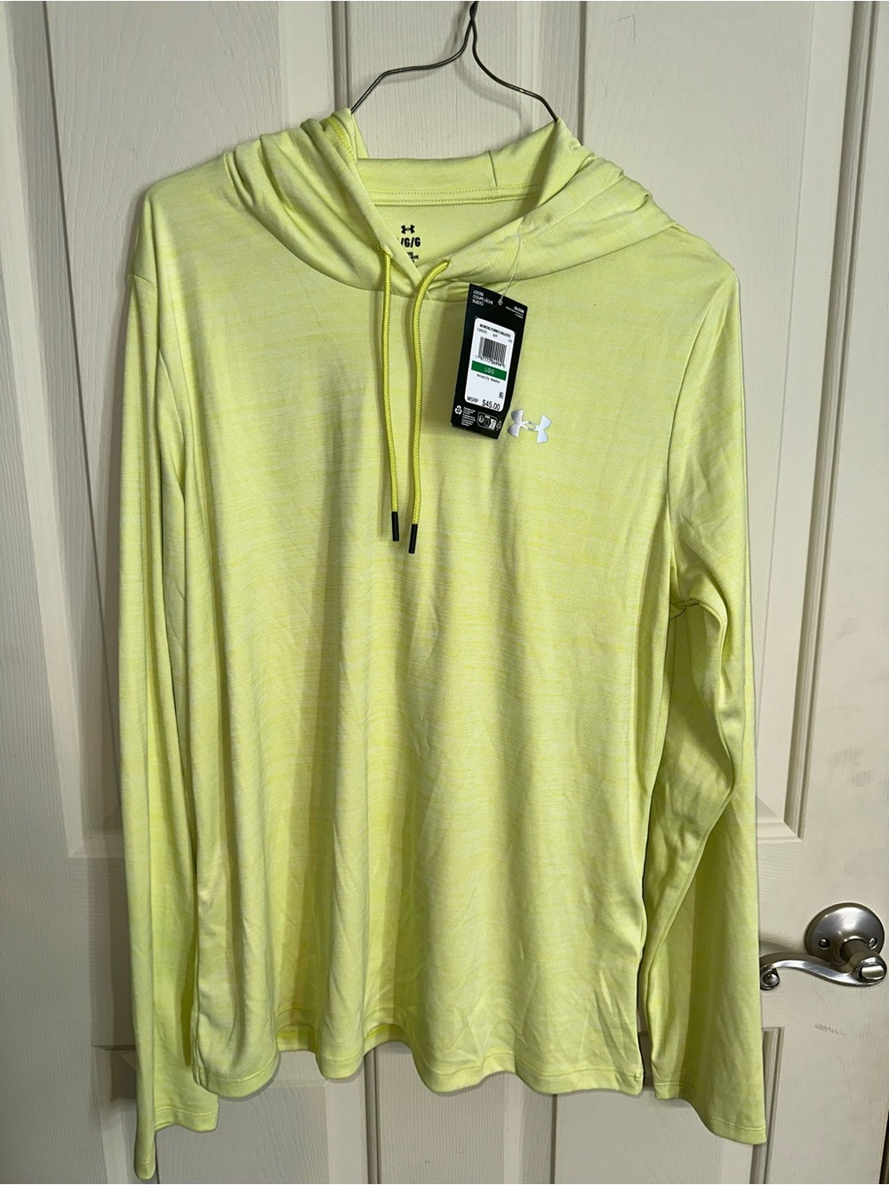 Under Armour women's Neon Yellow Hooded Zip-Up Performance Sweater